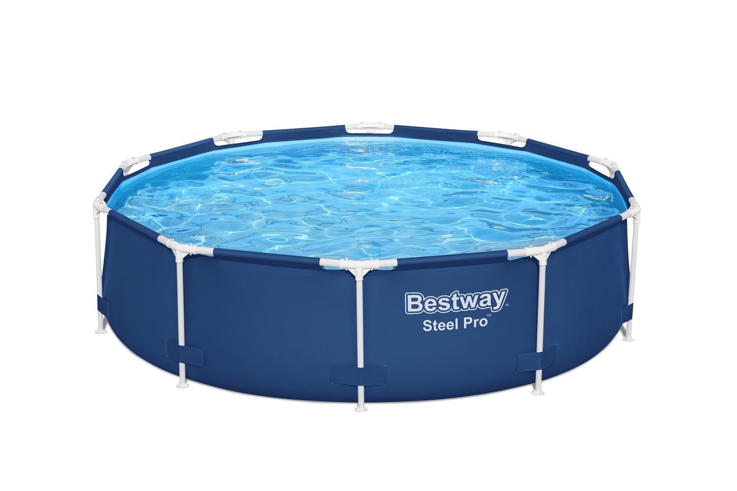 Bestway Steel Pro 305 x 76 cm - Piscina Rotonda Blu per 3-4 Persone con Capacità di 4678 L