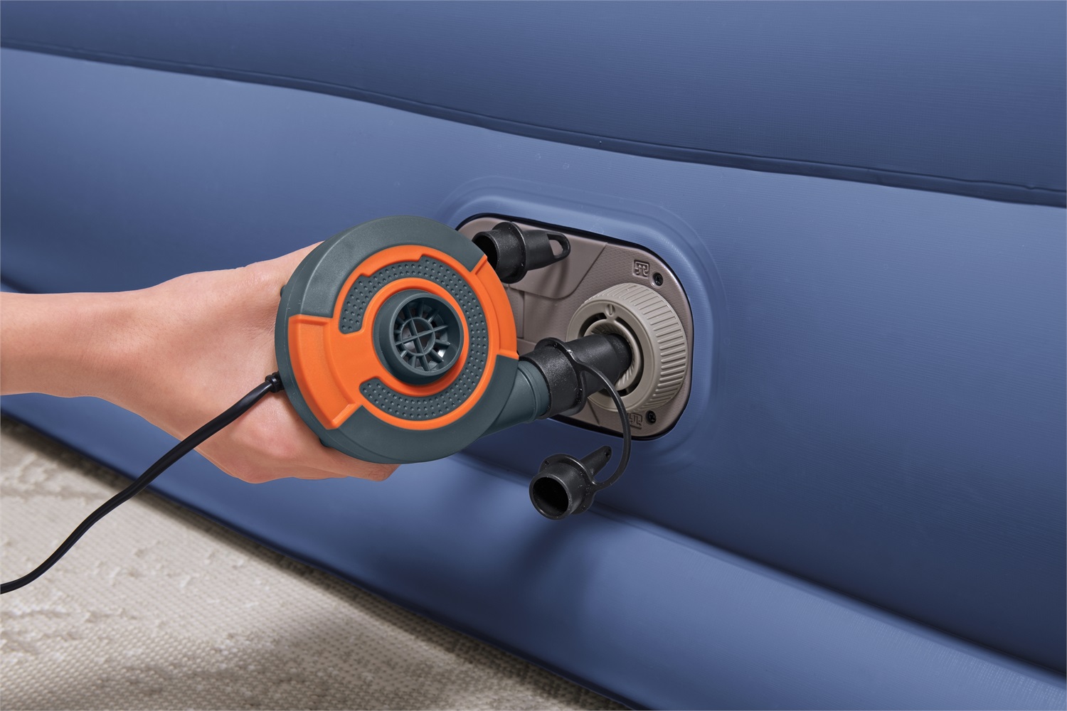 Bestway Materasso Gonfiabile Matrimoniale Tritech con Pompa Integrata - 203x193x56 cm, Capacità 300 kg, Antimicrobico