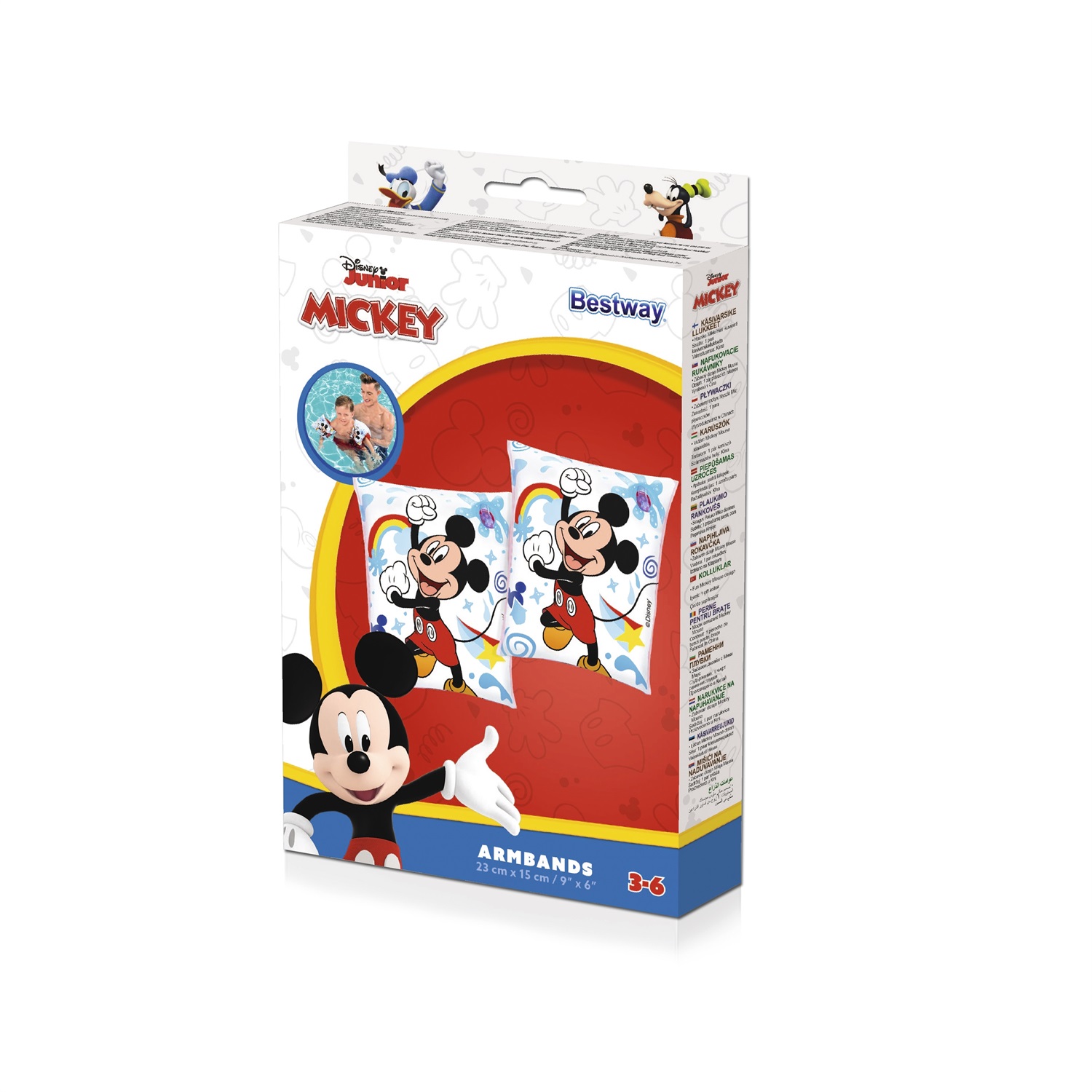 Bestway Braccioli da Nuoto Mickey Mouse 91002 Multicolore 23x15 cm per Bambini dai 3 ai 6 Anni