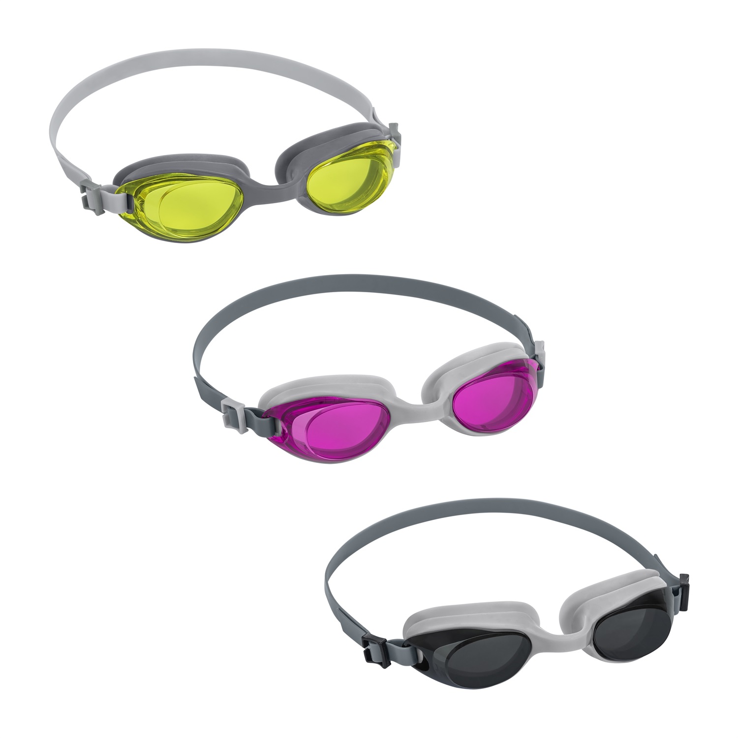 Bestway 21051 Occhialini da Nuoto ActiWear per Ragazzi e Ragazze, 14 Anni, Lenti in Policarbonato con Protezione UV e Anti-Appannamento, Cinturino in Silicone Regolabile
