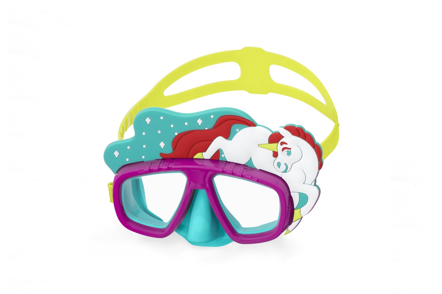 Bestway AquaPals Maschera Subacquea per Bambini 3-6 Anni - Policarbonato con Fantasie Assortite e Cinturino Regolabile