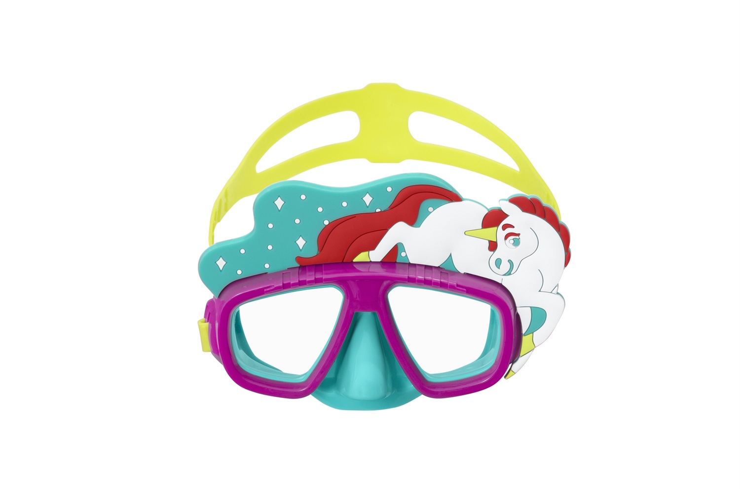 Bestway AquaPals Maschera Subacquea per Bambini 3-6 Anni - Policarbonato con Fantasie Assortite e Cinturino Regolabile