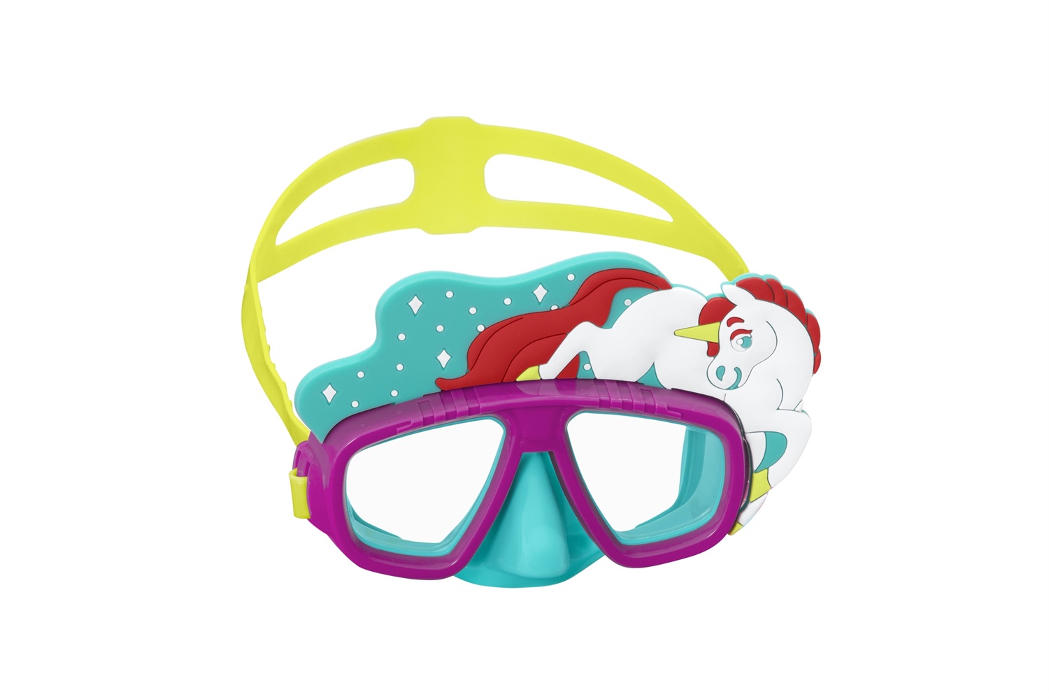 Bestway AquaPals Maschera Subacquea per Bambini 3-6 Anni - Policarbonato con Fantasie Assortite e Cinturino Regolabile