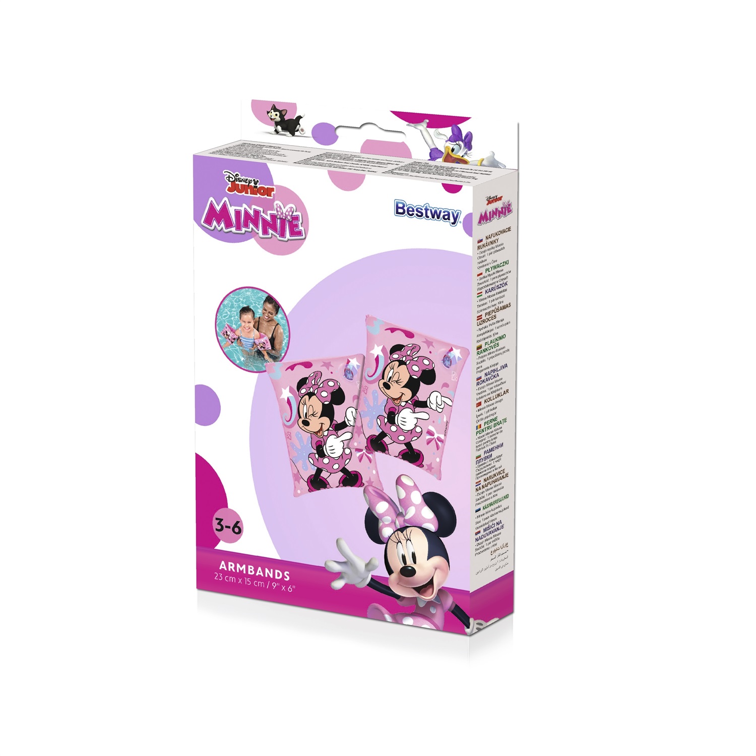 Bestway Braccioli Gonfiabili Disney Minnie 25x15 cm - Doppia Camera d'Aria per Bambini dai 3 ai 6 Anni
