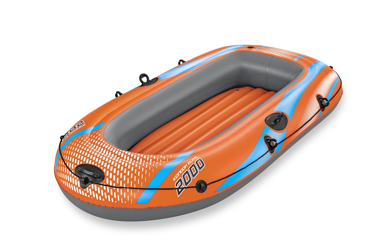 Bestway Gommone Kondor Elite 2000 - Barca Gonfiabile 196x106 cm, Portata 120 kg, Piano di Calpestio Gonfiabile, Maniglia Resistente