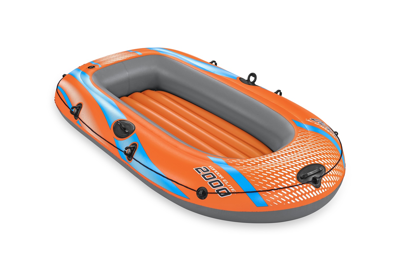 Bestway Gommone Kondor Elite 2000 - Barca Gonfiabile 196x106 cm, Portata 120 kg, Piano di Calpestio Gonfiabile, Maniglia Resistente