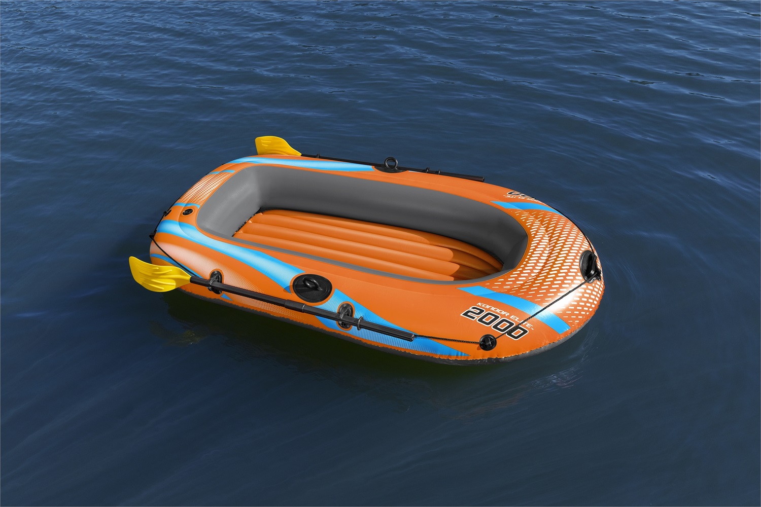 Bestway Canotto Gonfiabile Kondor 2000 Elite - Gommone per 2 Persone con Remi e Pompa, Dimensioni 196x106 cm