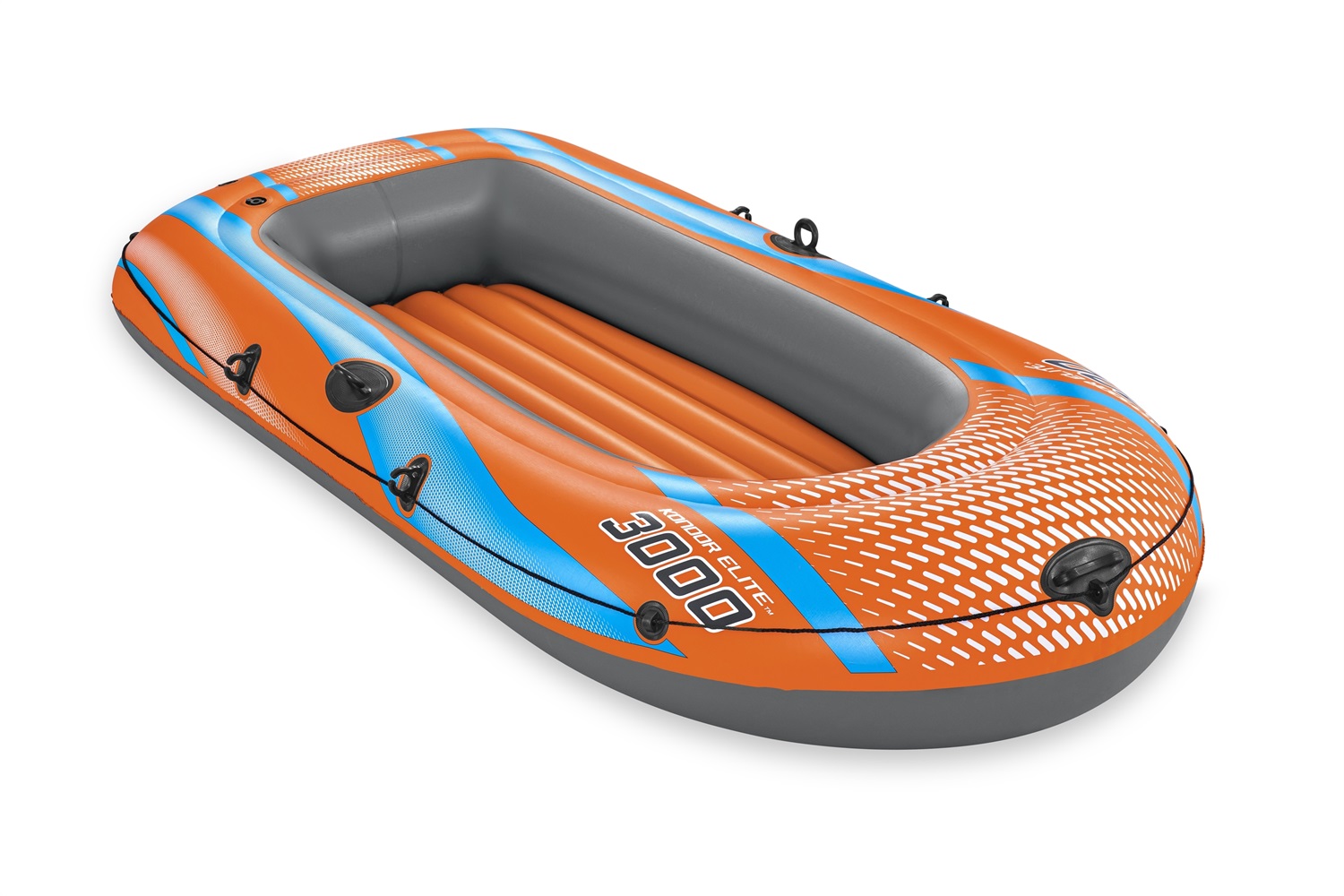 Bestway Gommone Kondor 3000 Elite - Canotto Gonfiabile per 2 Adulti e 1 Bambino, Dimensioni 246x122 cm, Portata 200 kg, Maniglie Resistenti