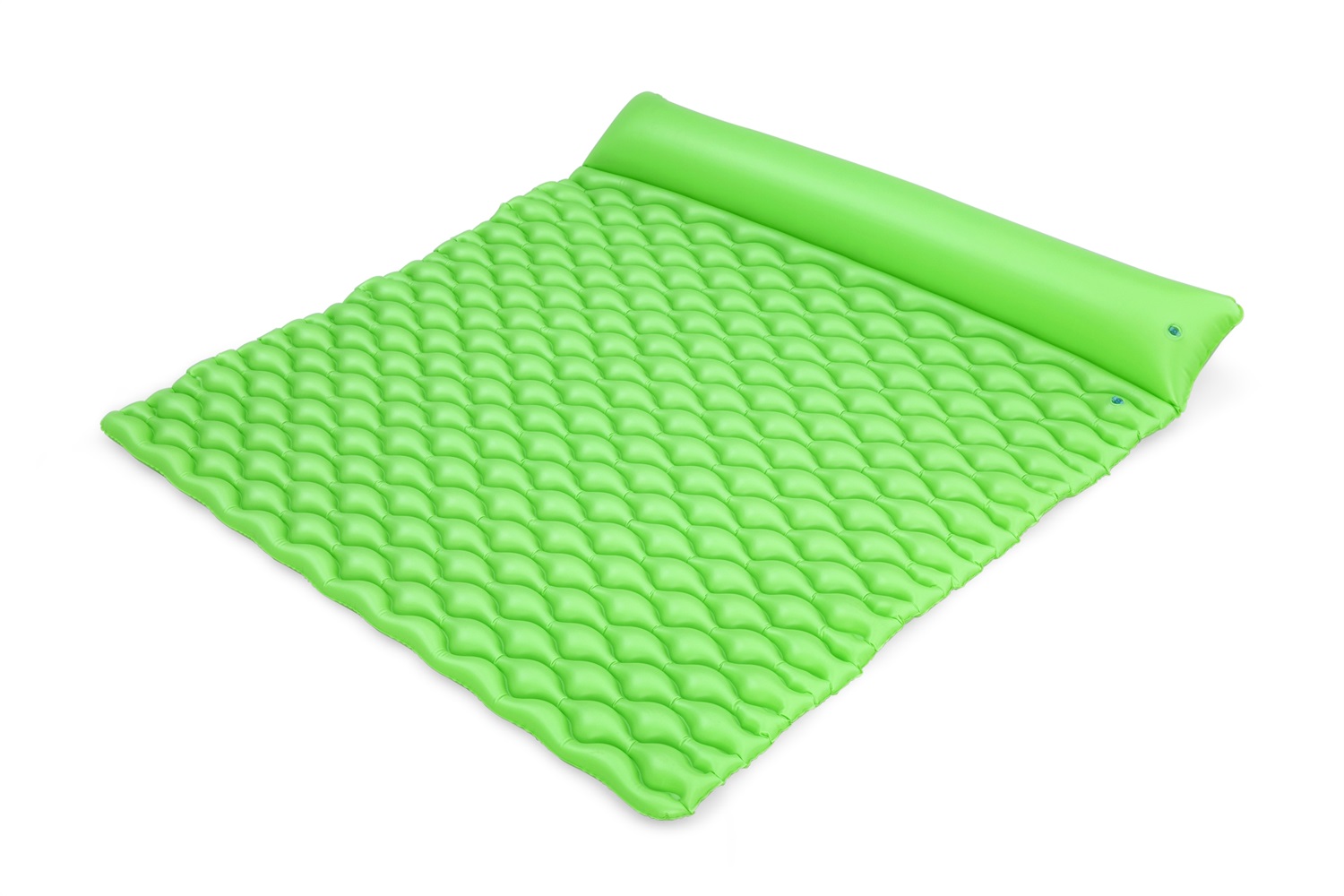 Bestway Materassino Gonfiabile Float 'N Roll Verde 213 x 170 cm con Cuscino Incorporato per 3 Adulti