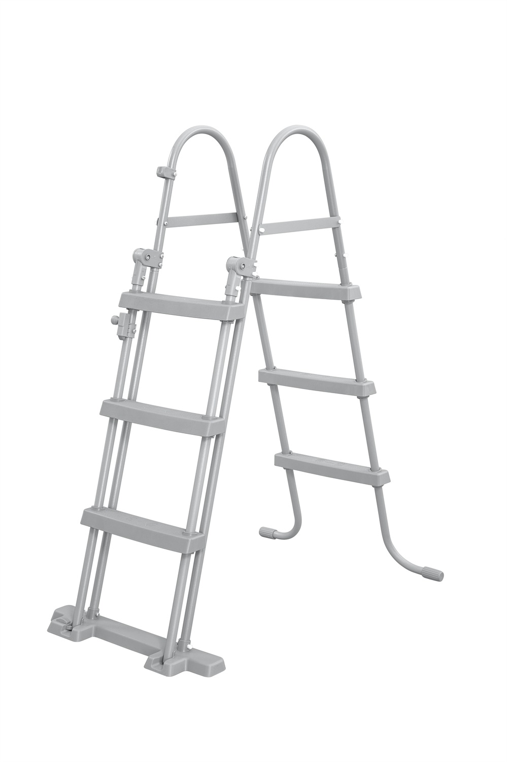 Bestway Scaletta di Sicurezza per Piscina Fuori Terra 107 cm - Design Flip and Lock, Metallo Antiruggine, Dimensioni 108x71,4x139 cm