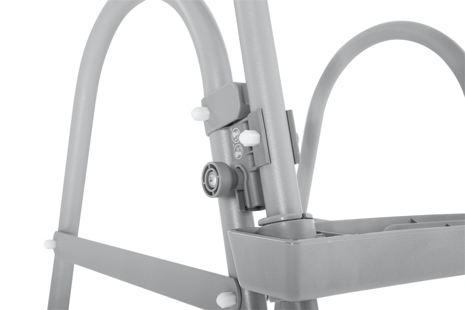 Bestway Scaletta di Sicurezza per Piscina Fuori Terra 107 cm - Design Flip and Lock, Metallo Antiruggine, Dimensioni 108x71,4x139 cm