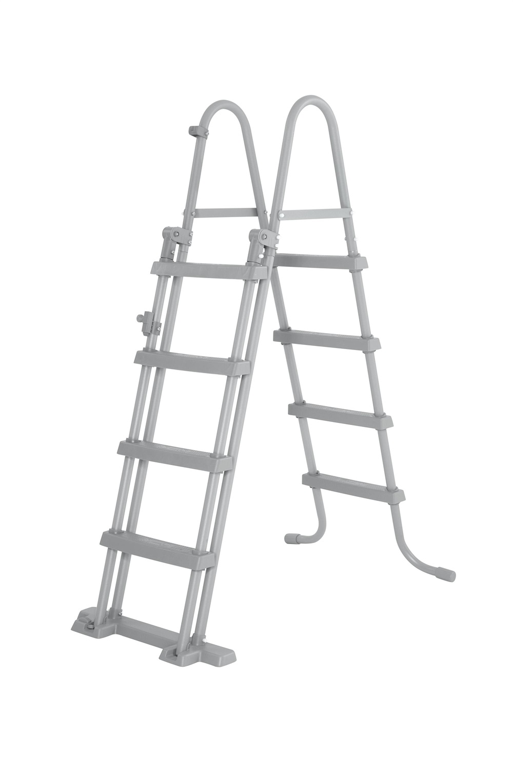 Bestway 58331-6 Scaletta per Piscina Fuori Terra Flip & Lock - 122 cm, Telaio in Metallo Resistente, Sicurezza Garantita