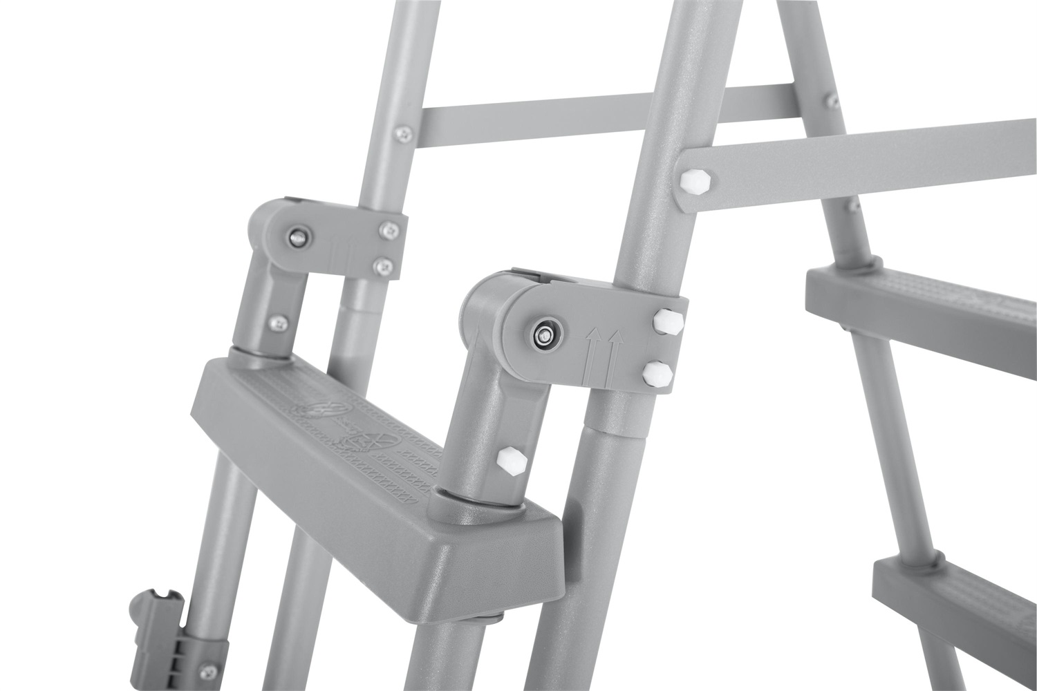 Bestway 58331-6 Scaletta per Piscina Fuori Terra Flip & Lock - 122 cm, Telaio in Metallo Resistente, Sicurezza Garantita