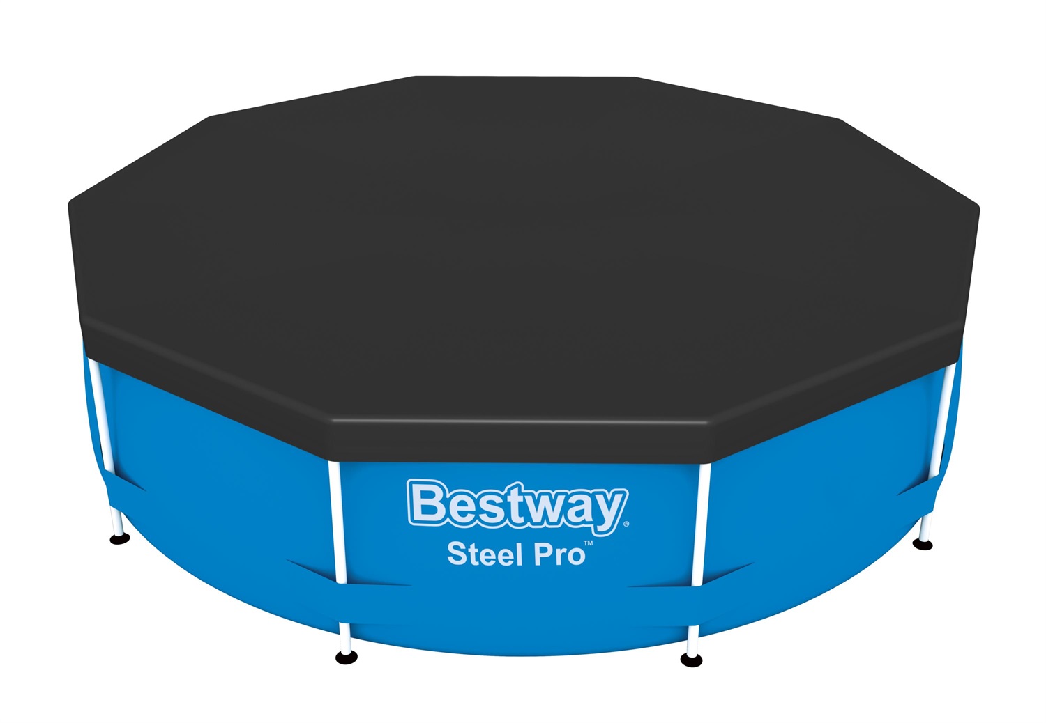 Bestway Copertura di Sicurezza per Piscina Rotonda Ø 305 cm in PVC con Fori di Drenaggio e Corde di Fissaggio