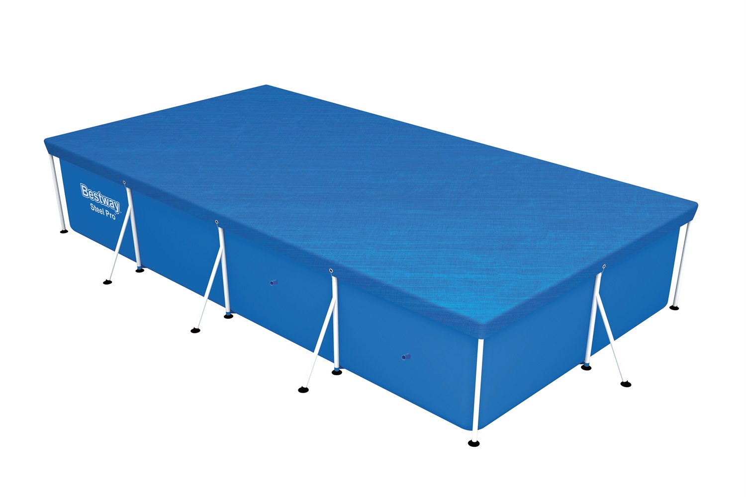 Bestway Copertura per Piscina Azzurro 410 x 226 cm - Telo in PE con Fori di Drenaggio e Funi di Fissaggio