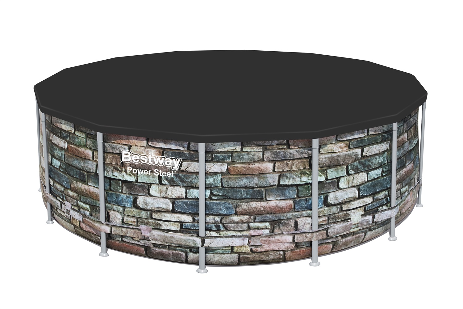 Bestway Copertura per Piscina Ø 427 cm in Polietilene con Funi di Fissaggio e Fori di Drenaggio