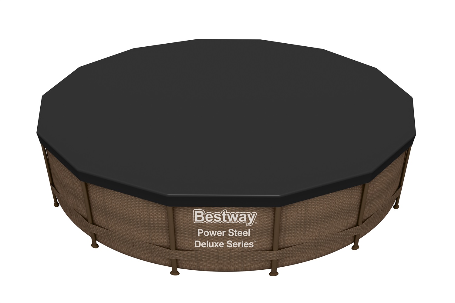 Bestway Copertura per Piscina Ø 427 cm in Polietilene con Funi di Fissaggio e Fori di Drenaggio