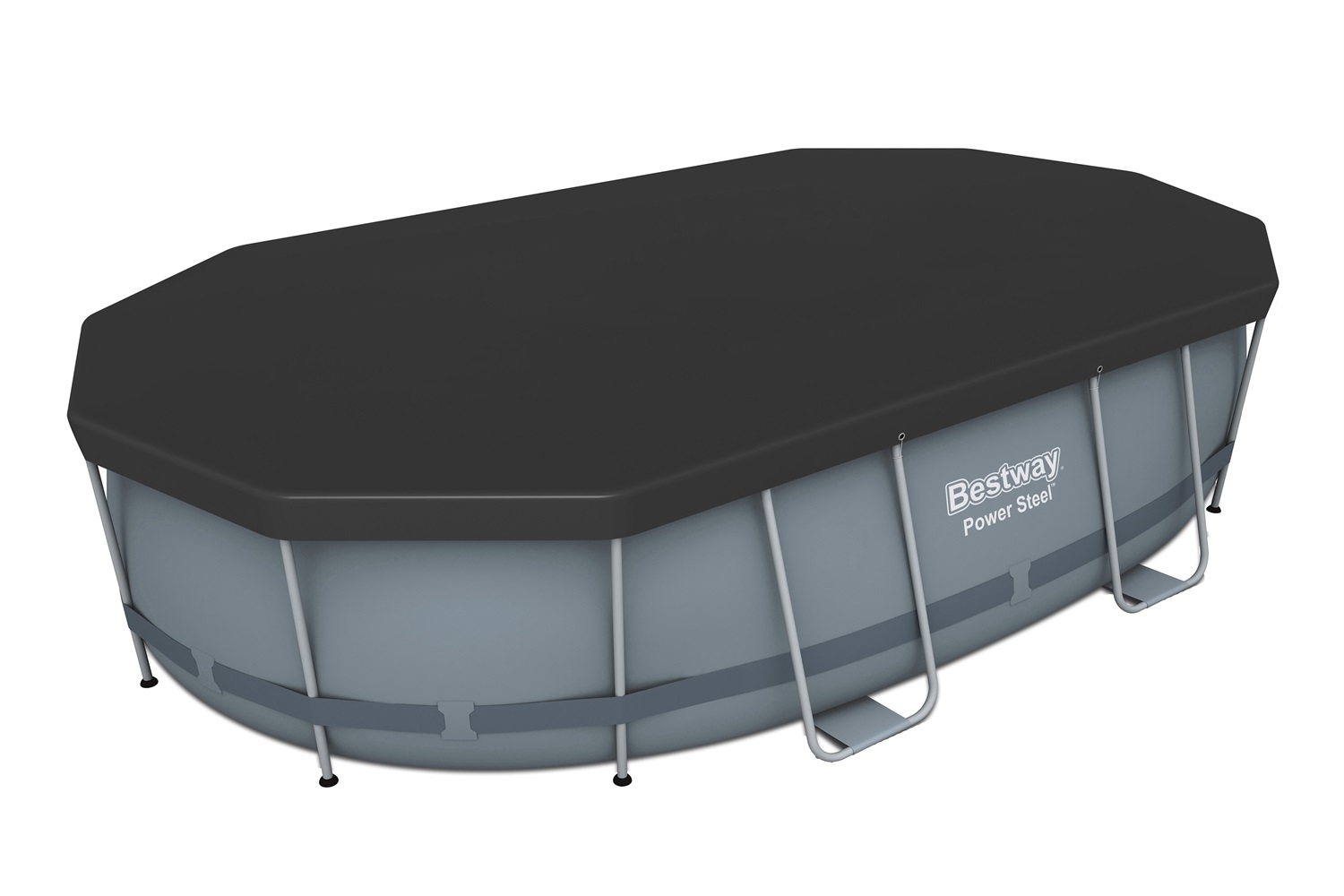 Bestway 58425-6 Copertura Ovale per Piscina Fuori Terra 427x250 cm con Fori di Drenaggio e Funi di Fissaggio