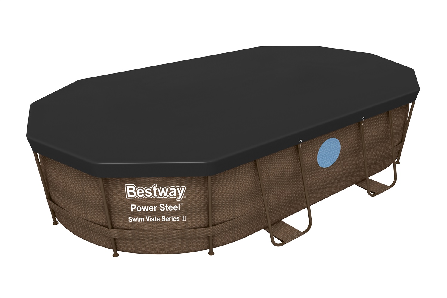 Bestway 58425-6 Copertura Ovale per Piscina Fuori Terra 427x250 cm con Fori di Drenaggio e Funi di Fissaggio