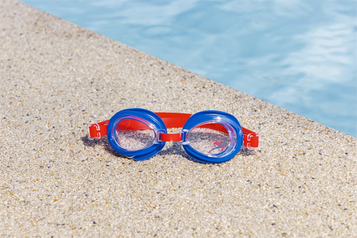 Bestway Occhialini da Nuoto Marvel® Spider-Man™ per Bambini, 3 Anni , Lenti Antiurto e Protezione UV, Regolabili