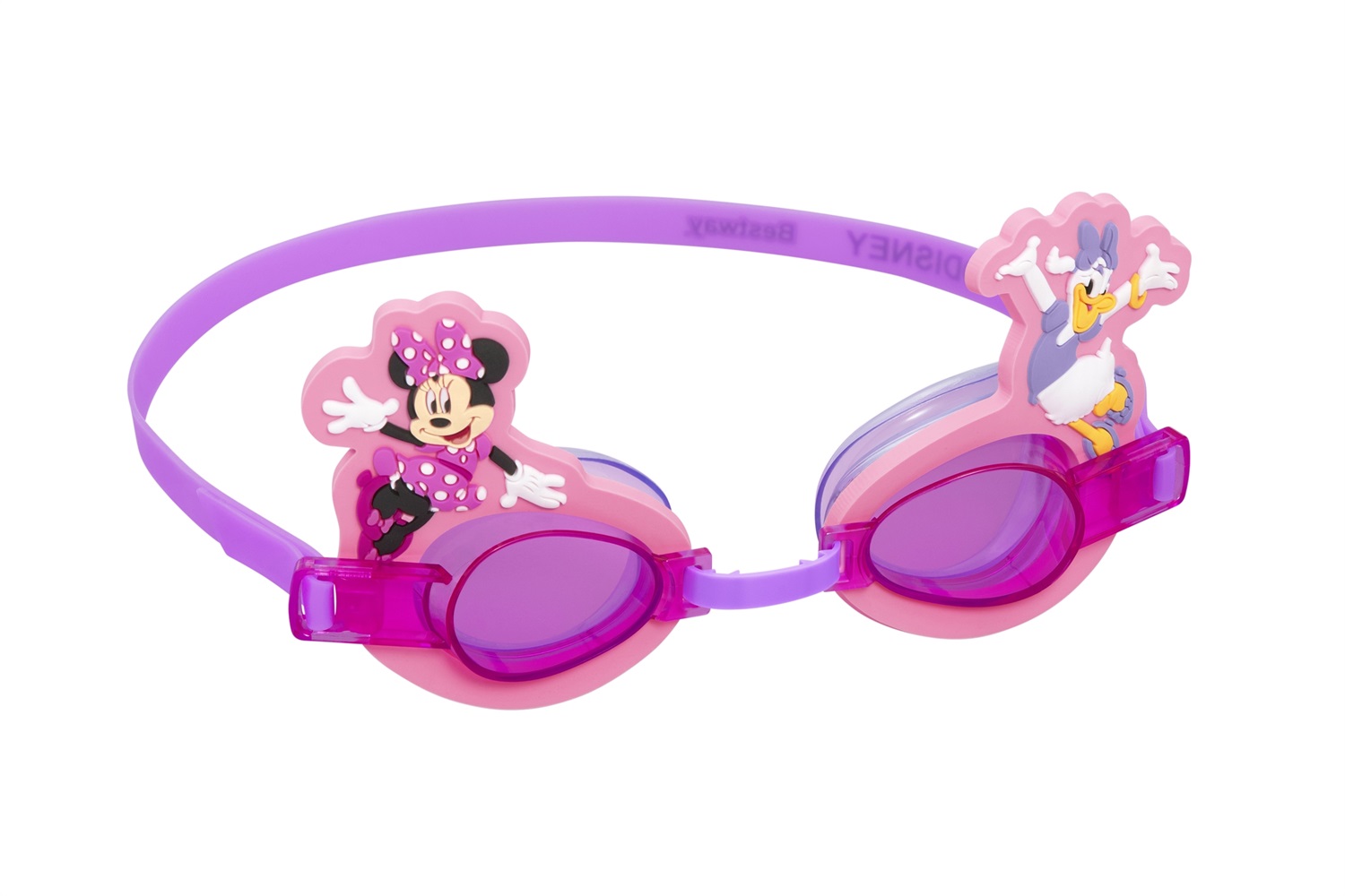 Bestway 9102T Occhialini da Nuoto Disney Minnie per Bambini dai 3 Anni - Lenti in Policarbonato con Protezione UV e Conchiglie Morbide