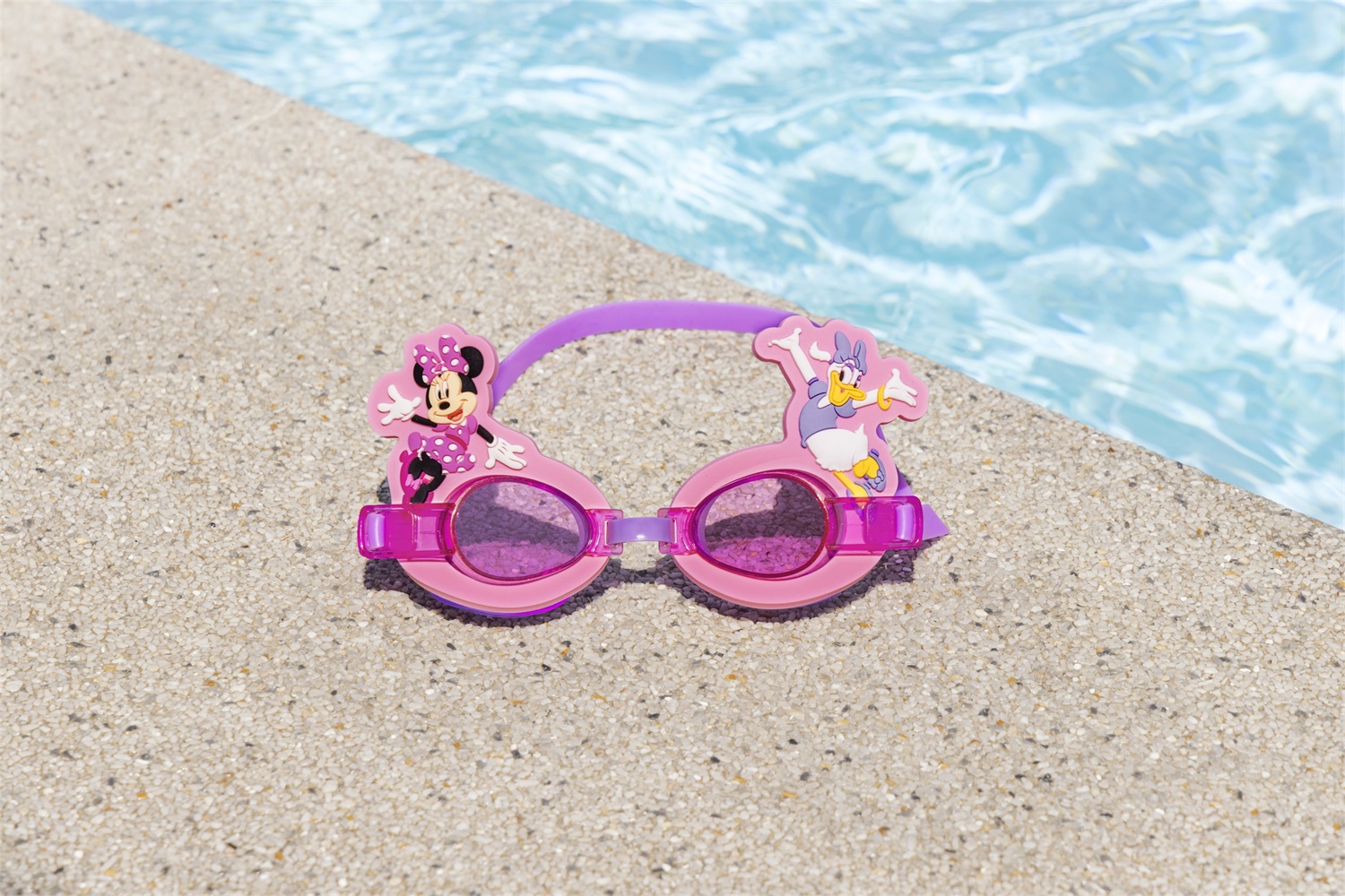 Bestway 9102T Occhialini da Nuoto Disney Minnie per Bambini dai 3 Anni - Lenti in Policarbonato con Protezione UV e Conchiglie Morbide