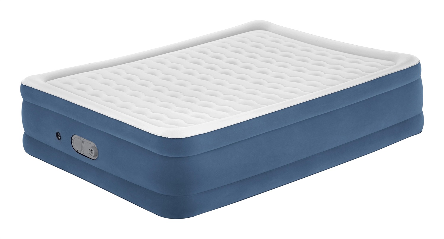 Bestway Materasso Gonfiabile AlwayzAire Matrimoniale Queen 203x152x46 cm Azzurro/Grigio con Pompa Doppia Azione