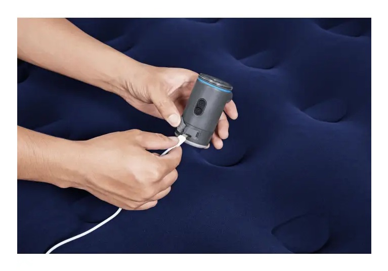 Bestway Pompa di Gonfiaggio Elettrica Ricaricabile PowerTouch Pocket - Leggera, Autonomia di 30 Minuti, Ricarica USB con Custodia e Adattatori