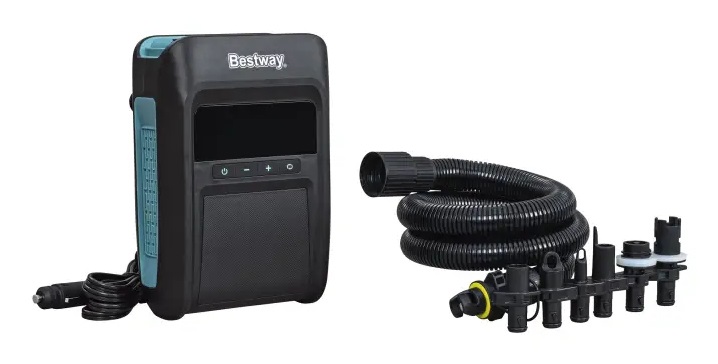 Bestway Pompa Elettrica PowerGrip Sport per Gonfiaggio di SUP e Materassini - Pressione Fino a 20 PSI, Funzione Autospegnimento