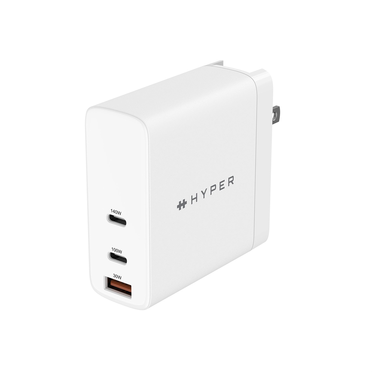 HYPER HJG140WW Caricabatterie da Parete Universale Bianco 140 W con 2 Porte USB-C e Ricarica Rapida
