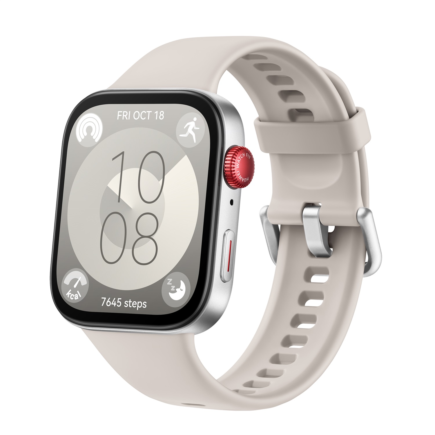Huawei WATCH Fit 3 - Smartwatch AMOLED da 1.82'', Design Ultra-Sottile, Monitoraggio Completo del Fitness e Salute 24h, Compatibile con iOS e Android, Durata Batteria fino a 10 Giorni, Chiamate Bluetooth, Cinturino in Fluoroelastomero Bianco