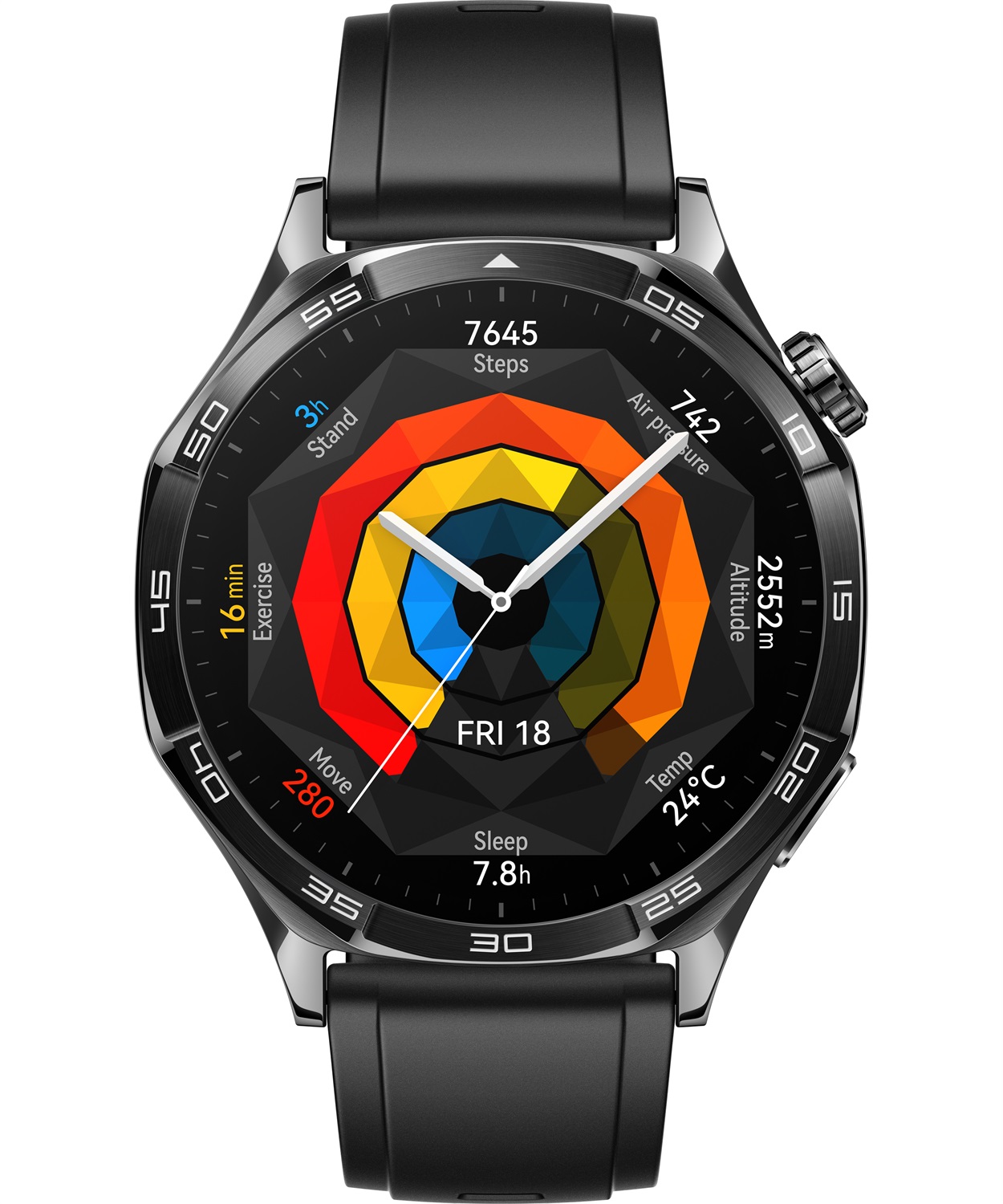 Huawei WATCH GT5 46mm - Smartwatch AMOLED Nero con GPS, Cassa in Acciaio Inossidabile, Cinturino in Fluoroelastomero