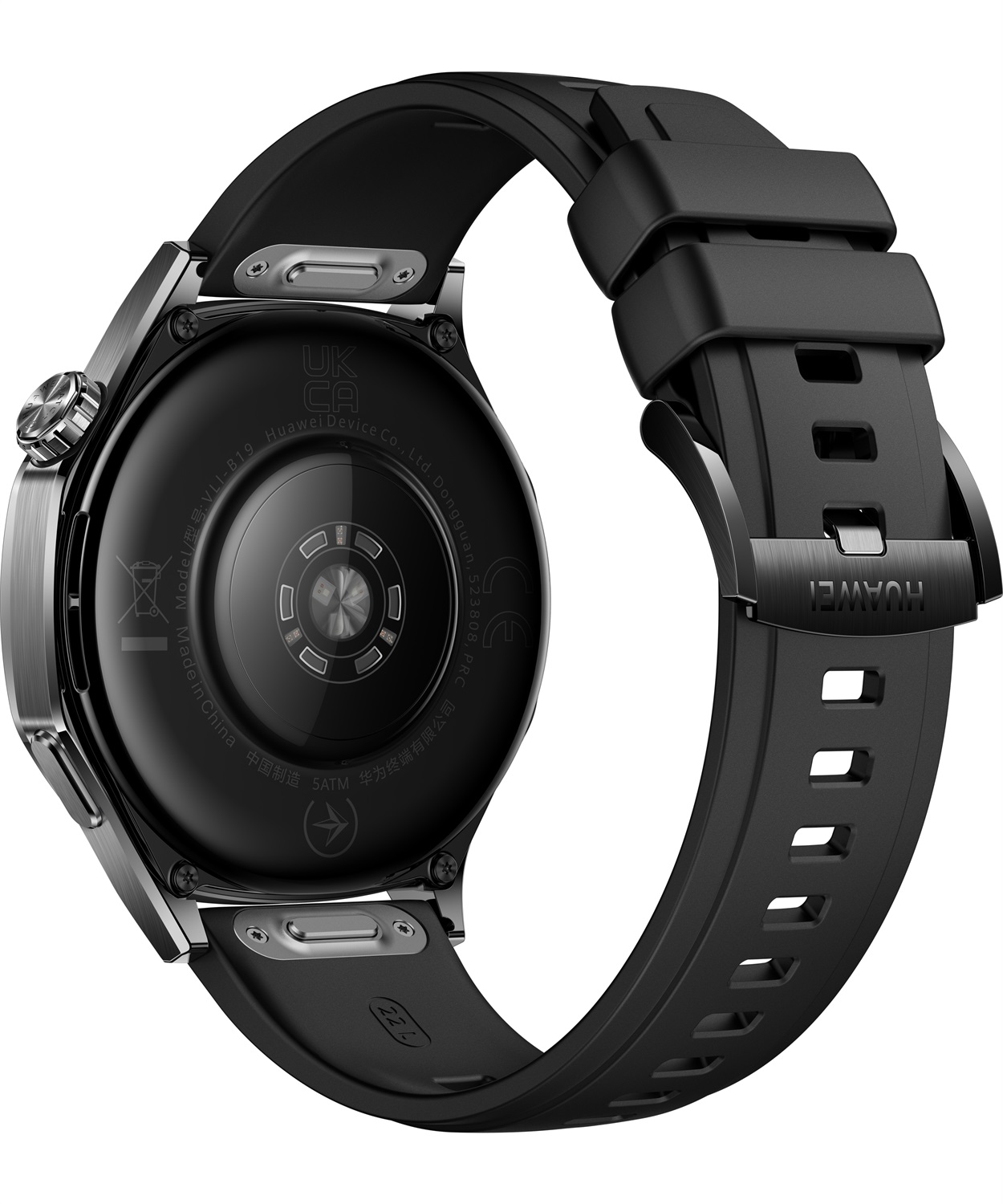 Huawei WATCH GT5 46mm - Smartwatch AMOLED Nero con GPS, Cassa in Acciaio Inossidabile, Cinturino in Fluoroelastomero