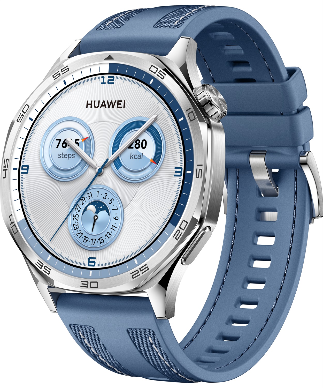 Huawei WATCH GT5 46mm - Smartwatch AMOLED 1.43'' con GPS, Acciaio Inox, Cinturino in Tessuto, Durata Batteria fino a 2 Settimane
