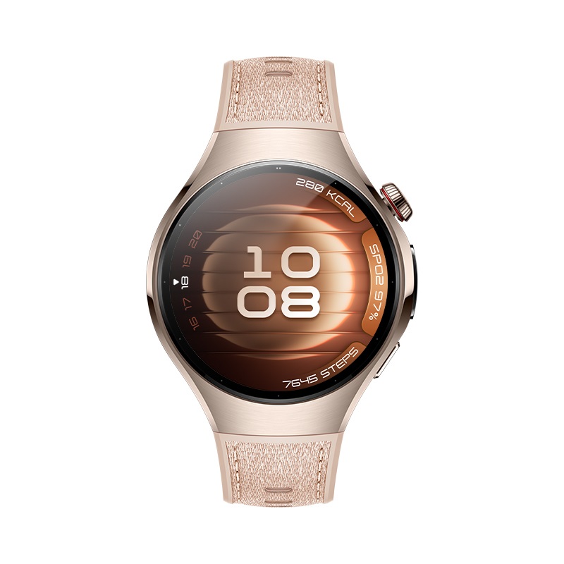 Huawei WATCH 5 - Smartwatch 42 mm con cassa in acciaio inox 904L, cinturino beige in composito, compatibile con iOS e Android, chiamate E-sim