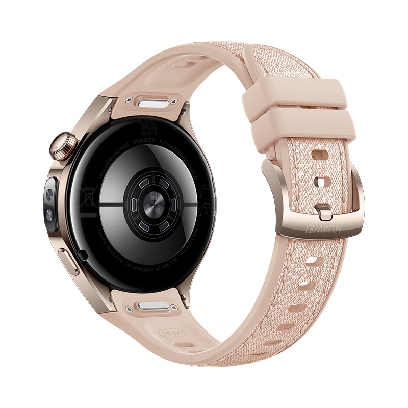 Huawei WATCH 5 - Smartwatch 42 mm con cassa in acciaio inox 904L, cinturino beige in composito, compatibile con iOS e Android, chiamate E-sim