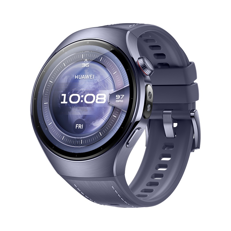 Huawei WATCH 5 46mm - Smartwatch Digitale con Display Touchscreen 3,51 cm, Risoluzione 466 x 466 Pixel, Cassa in Titanio Aerospaziale, Cinturino Viola, GPS e Compatibile con iOS e Android
