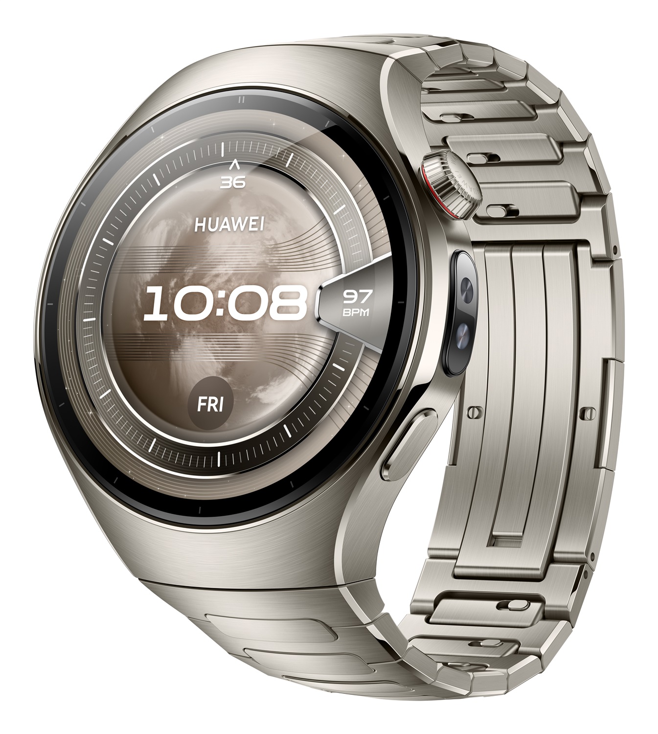Huawei Watch 5 - Smartwatch 46 mm in Titanio Aerospaziale con Cinturino in Titanio, Display AMOLED, Compatibile con iOS e Android, Funzionalità E-sim