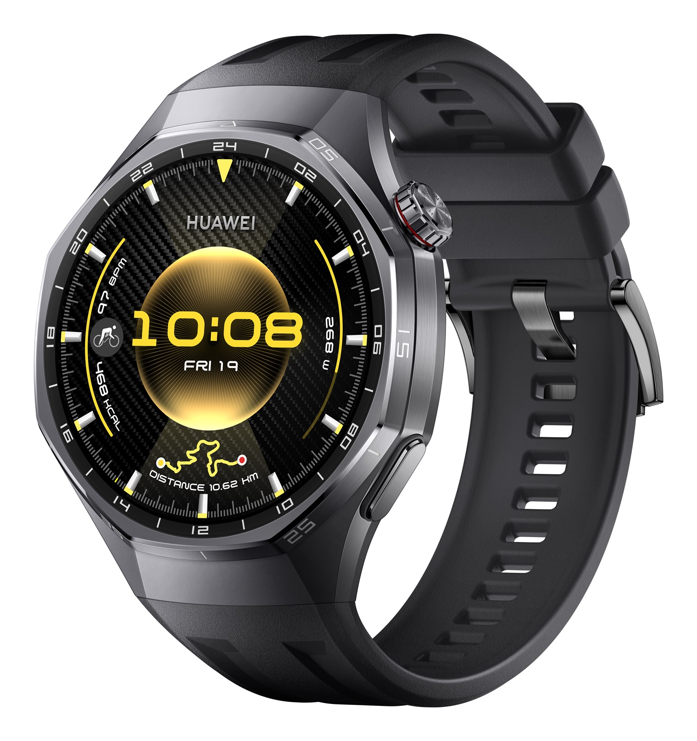HUAWEI WATCH GT6 Pro - Smartwatch 46mm in Titanio con Cinturino Nero, Display AMOLED, Fino a 21 Giorni di Autonomia, Compatibile con iOS e Android