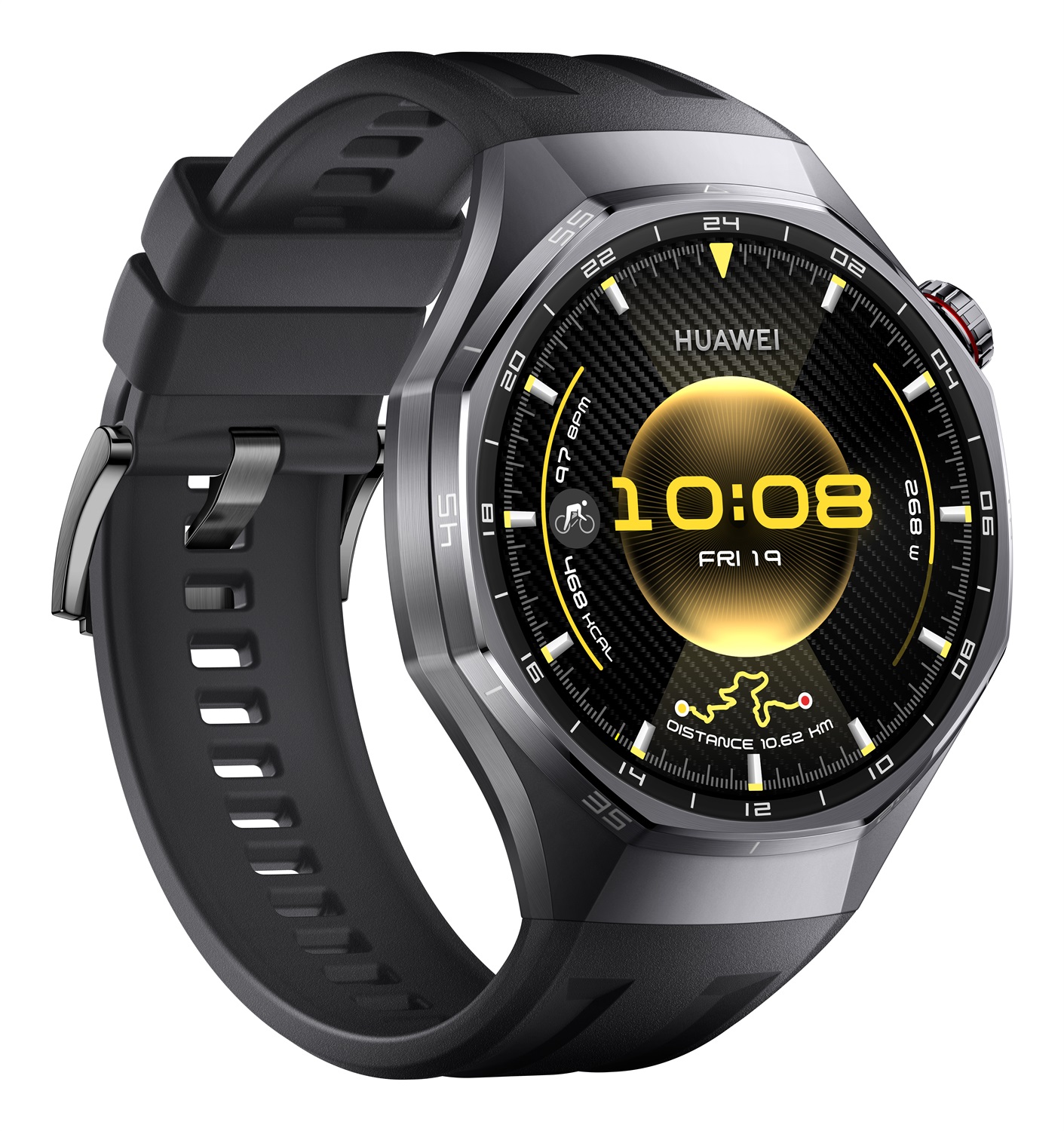 HUAWEI WATCH GT6 Pro - Smartwatch 46mm in Titanio con Cinturino Nero, Display AMOLED, Fino a 21 Giorni di Autonomia, Compatibile con iOS e Android