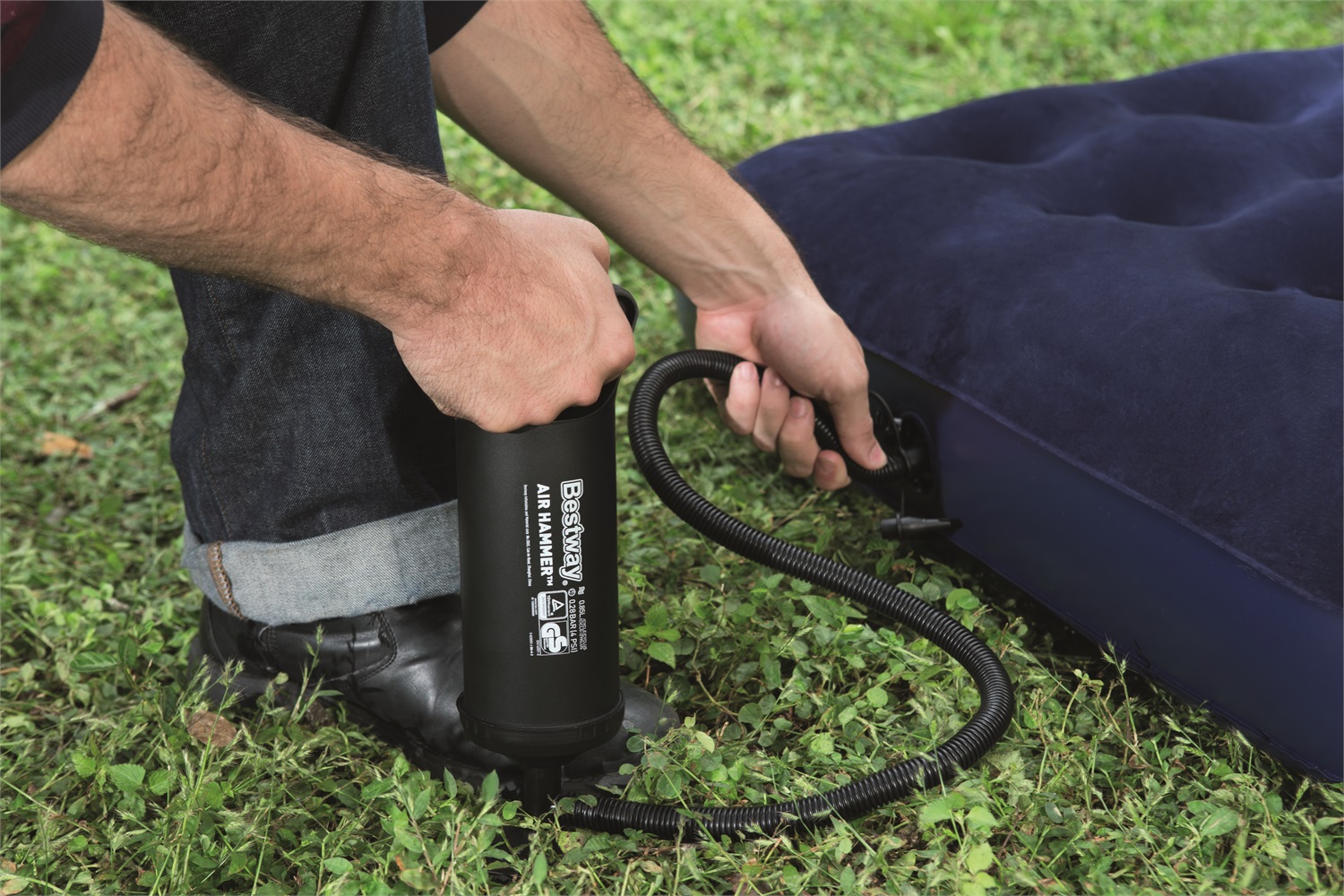 Bestway Materasso ad Aria Singolo Blu Floccato 188 x 99 x 22 cm