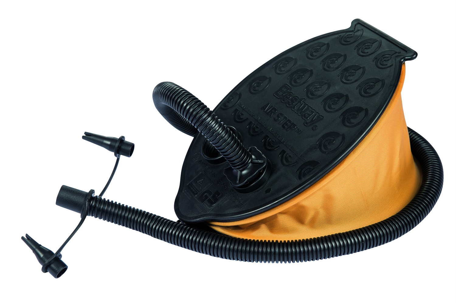 Bestway 62004 Pompa a Piede Manuale Air Step - Gonfia e Sgonfia con 3 Adattatori, Capacità 1.400 ml, Dimensioni 28x19 cm