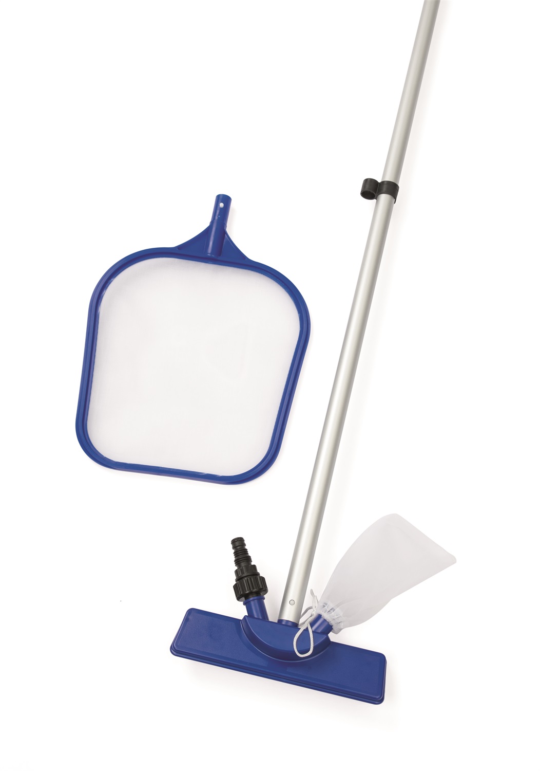 Bestway Kit di Manutenzione e Pulizia per Piscine fino a 396 cm - 58013, Asta 203 cm, Blu e Bianco