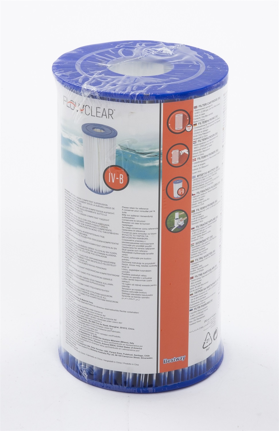 Bestway 58095 Cartuccia per Pompa Filtrante Tipo IV - Compatibile con Pompe da 9.463 L/h, Dimensioni 14.2 cm x 25.4 cm