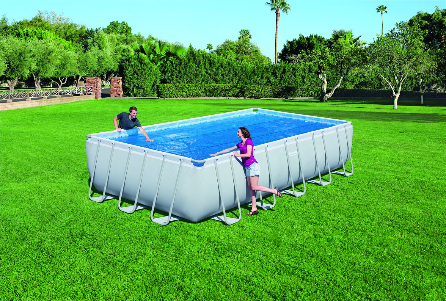 Bestway Telo Termico Rettangolare 732x366 cm - Copertura per Piscina Power Steel