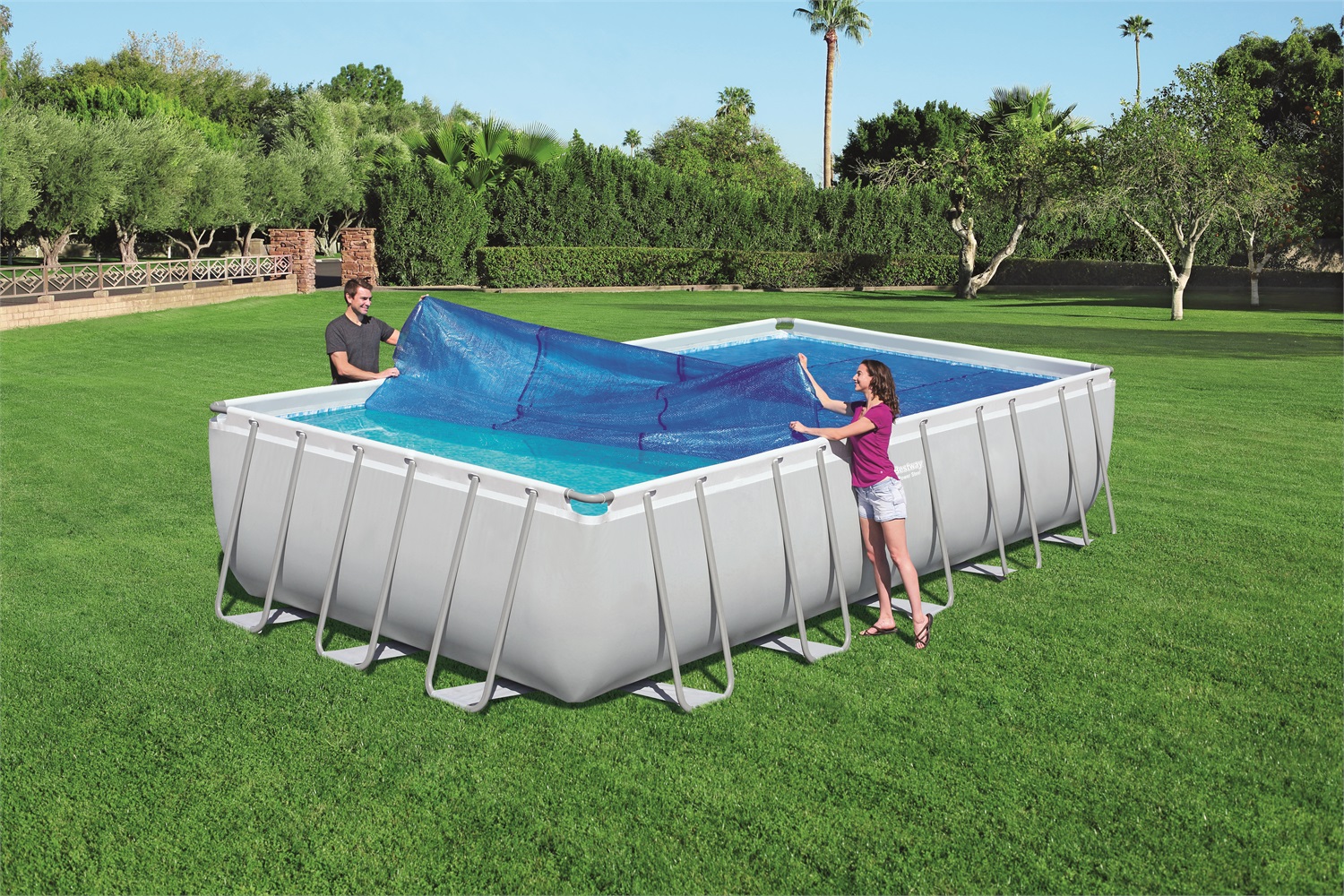Bestway Telo Termico Rettangolare 732x366 cm - Copertura per Piscina Power Steel