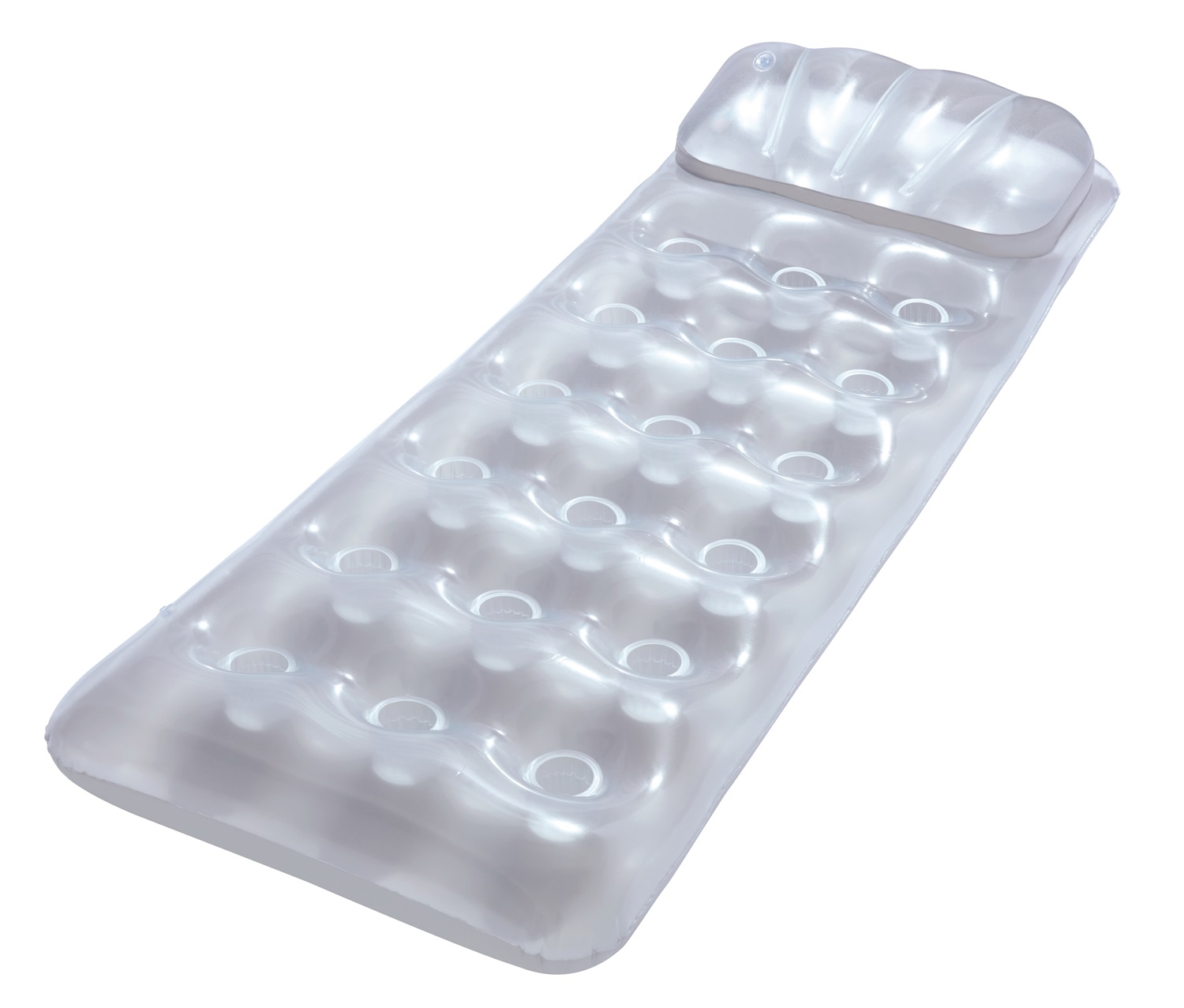 Bestway 43024 Materassino Gonfiabile Metal Tech - 188x71 cm, Capacità 90 kg, Vinile Pre-Testato, Colore Grigio e Trasparente