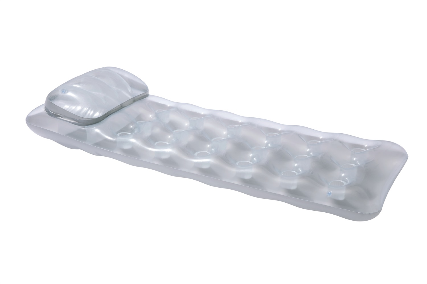 Bestway 43024 Materassino Gonfiabile Metal Tech - 188x71 cm, Capacità 90 kg, Vinile Pre-Testato, Colore Grigio e Trasparente