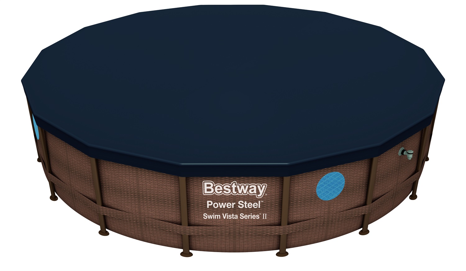 Bestway Telo di Copertura per Piscina Rotonda 488 cm - PVC con Fori di Drenaggio e Cinghie di Fissaggio