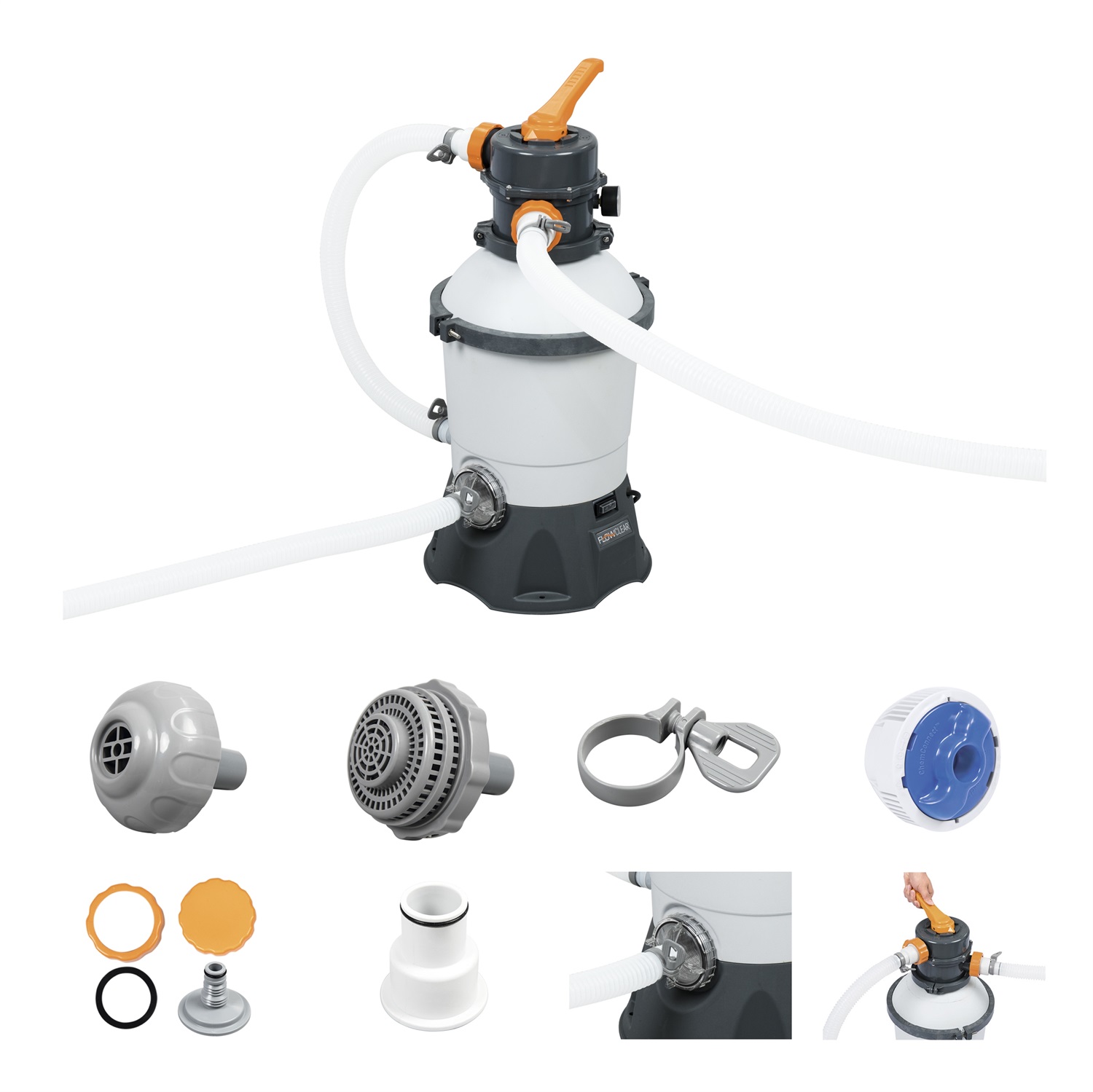 Bestway Pompa di Filtraggio a Sabbia 58515 - Portata 3028 L/H per Piscine Fuori Terra